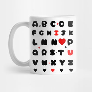 Alphabet Abc I love you Teacher Valentine's Day Mug